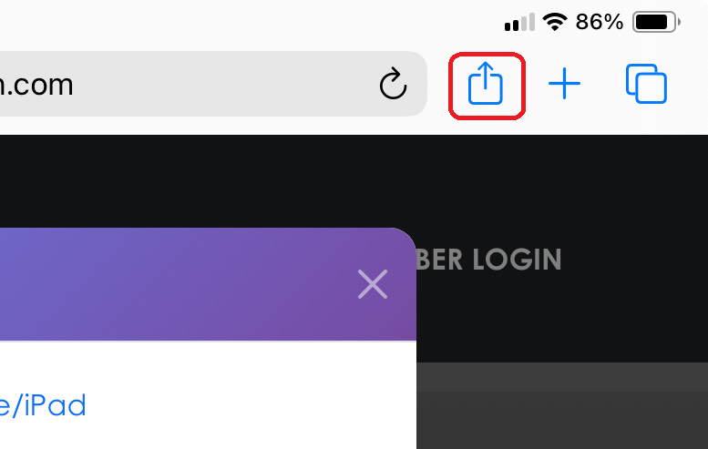 iOS share button